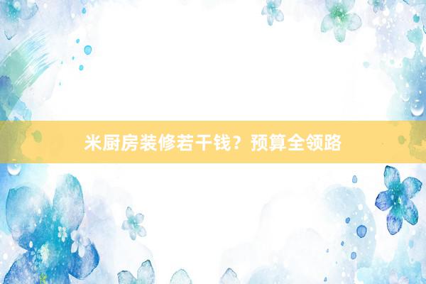 米厨房装修若干钱？预算全领路